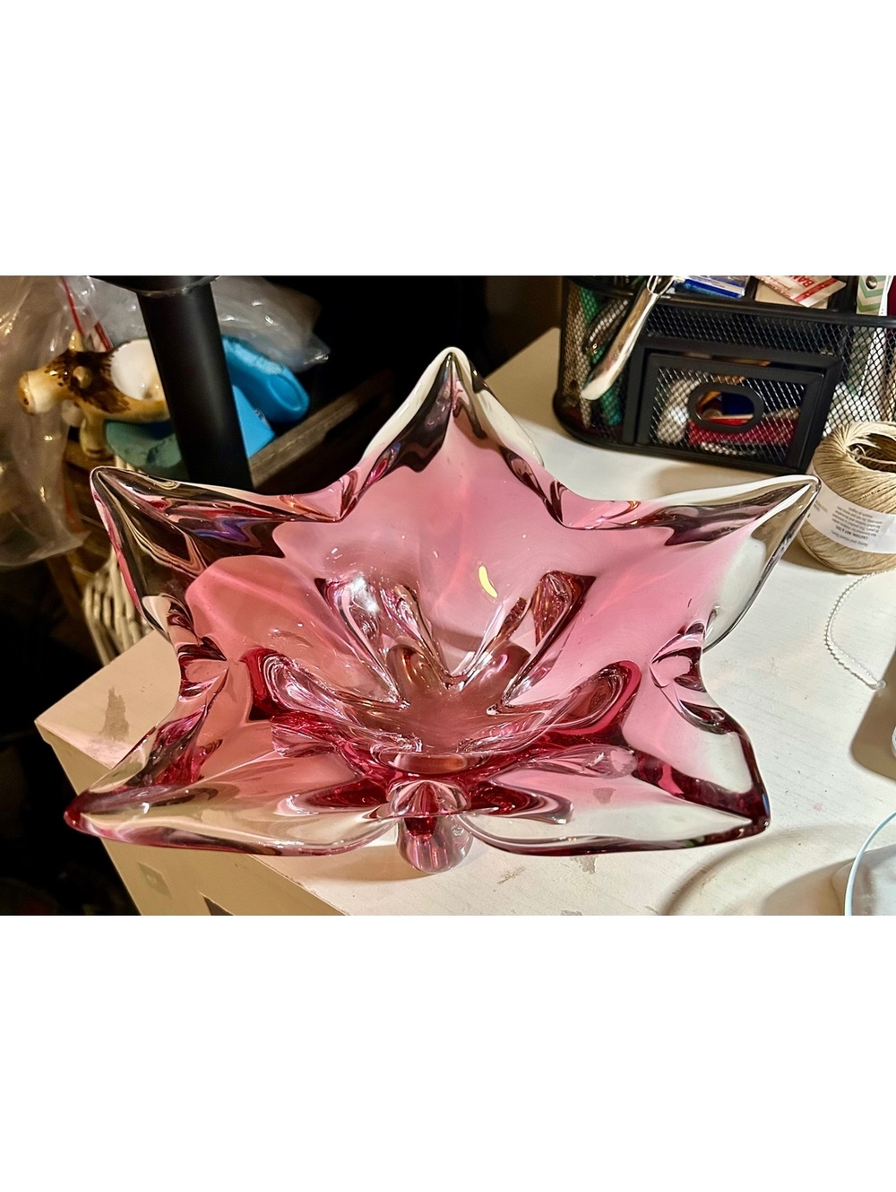 Vintage Josef hospodka pink star bowl